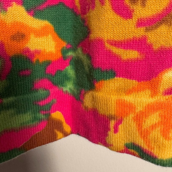 Isaac Mizrah Live! Floral Pink and Yellow Cardigan - Picture 9 of 9